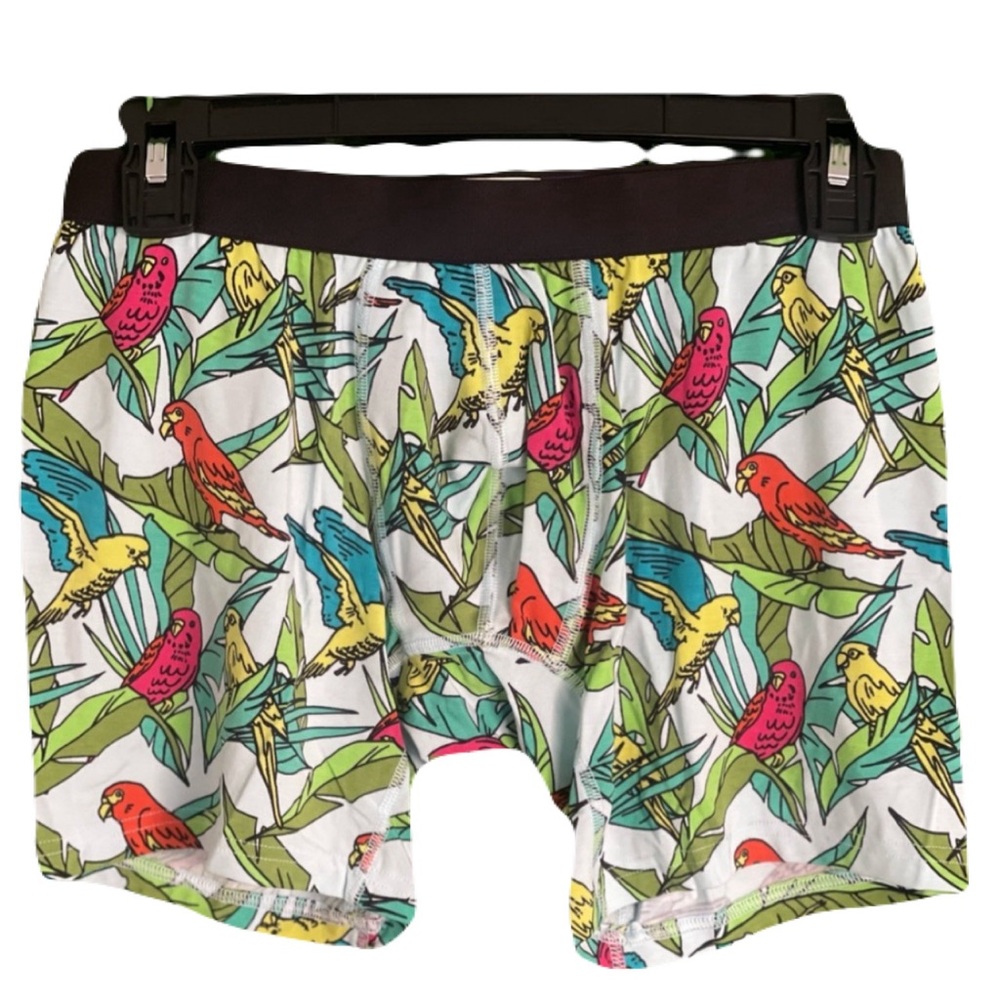 MeUndies Men's Medium Tropical Birds/Parrots Boxer Briefs